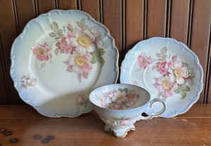 LR - Porcelain Tea Cup, Saucer & Plate by Imperial of Germany