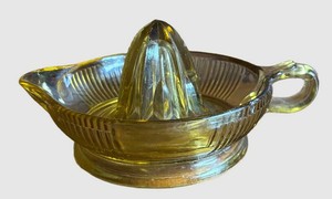 LR - Vintage Amber Glass Juicer
