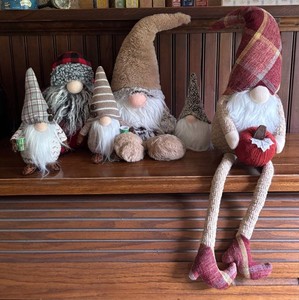 D - Set of Six Holiday Gnome Dolls