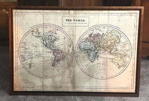LR - Vintage Mercator Projection World Map