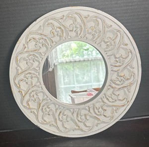 LR - Decorative White Distressed Framed Mirror