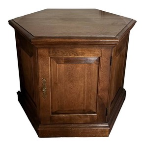 LR - Vintage Hexagon Accent Table Cabinet