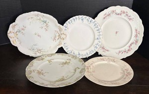 LR - Five Vintage China Plates by Haviland Limoges of France, Royal Albert, Johnson Bros and More