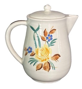 LR - Vintage Ceramic Coffee Pot by Red Wing Pottery