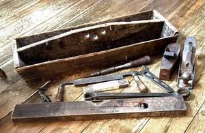 LR - Vintage Tools with Wooden Toolbox