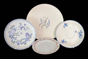 LR - Vintage Floral Plates by Lotte, Knowles, Bavaria & Simpsons