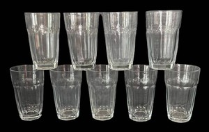 LR - Set of Nine Libbey Duratuff Gibraltar Panel Tumblers