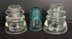 LR - Three Vintage Glass Insulators