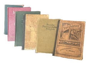 LR - Six Vintage Hymnals & Song Books