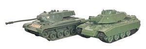 LR - Two Vintage Toy Tanks by Hasbro and Processed Plastic Company