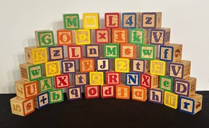 LR - Vintage Wooden Alphabet Blocks