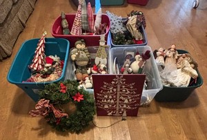 LL - Six Bins of Christmas Holiday Decor