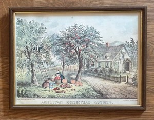 LL - American Homestead Autumn Print by Currier & Ives