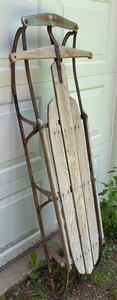 G - Vintage Wood & Metal Sled