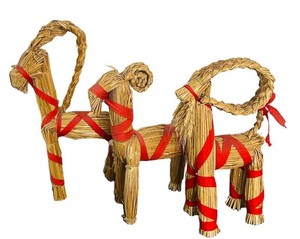 DR - Straw Animal Figures Set of 3 10in Tall