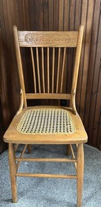 DR - Vintage Oak Cane Back Dining Chair