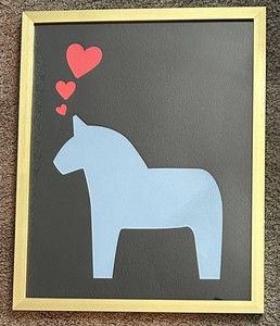 DR - Poster - IKEA BILD Blue Dala Horse Wall Art 17 X 21 Framed