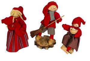 DR - Christmas Tomte Dolls - Bibi Larson Handmade Vintage Swedish (Lot of 3)