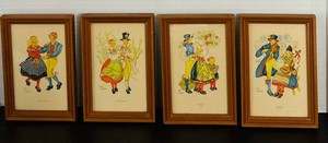 DR - Swedish Folk Costume Prints - Aina Stenberg (Lot of 4)