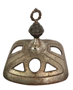 LR - Antique Parlor Stove Finial Top Cast Iron