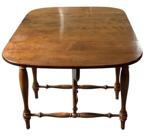 LR - Vintage Drop Leaf Table Turned Legs Original Finish