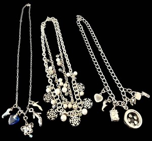 DR - Costume Jewelry Charms Necklace Set (Lot of 3)