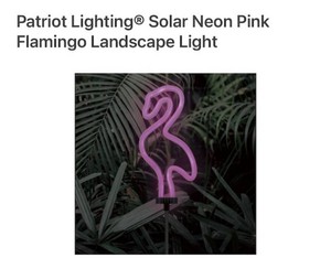 3 PACK Patriot Lighting  Solar Neon Pink Flamingo Landscape Light