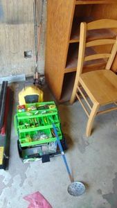 Tackle Box with Lures, 2 Fishing Rods, Bait Box and Ladle