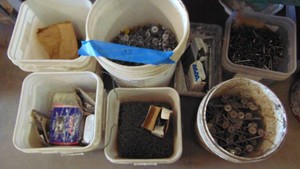 7- Buckets of Various Nails and Roof Nails