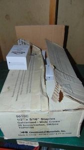 Partial Box of New 12 x 516 Galvanized Staples