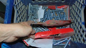 Bucket of Large Sized Cement Anchors 12 x 3