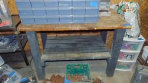 Wood Work Bench (contents not included)