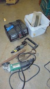 Battery Charger, Angle Grinder and Misc Tools