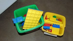 2 Tubes of Duplo Lego Bricks