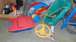 Mega Blocks Dump Wagon, Step 2 Swing and New Playschool Steering Wheel