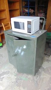 Metal mobile Storage Cabinet and Microwave