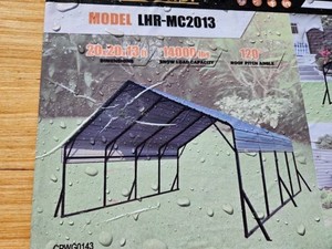 20 ft x 20 ft x 13 ft Metal Carport LandHonor 2026 Unused LHR-MC2013