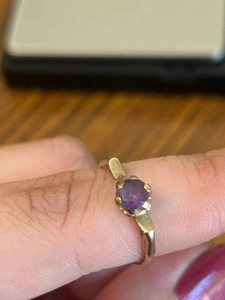 10K Gold Purple Gemstone Ring