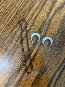 sterling Necklace & Hoop Earrings Jewelry Lot of 3