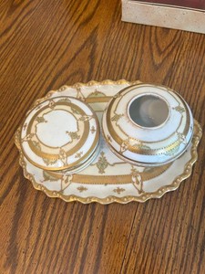 Blakeman & Henderson Porcelain Vanity Set (3 Piece) Antique Limoges France