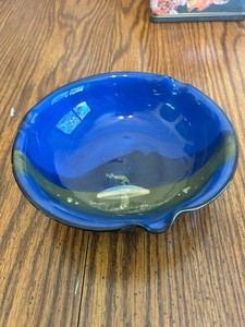 Antique Art Pottery Bowl with Fairy on Mushroom