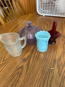 Pressed Glass Decorative Mixed Lot of 4