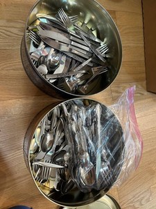 Currier & Ives Flatware in Tins Mixed Lot