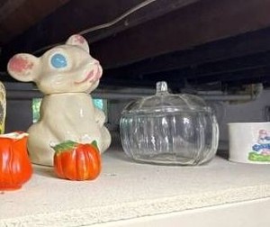 Lot of Vintage Seasonal Ceramic & Glass Decor Smurf Pig Pumpkin