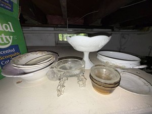 Mixed Vintage China & Glass Serving Bowls Compote Dish Lot