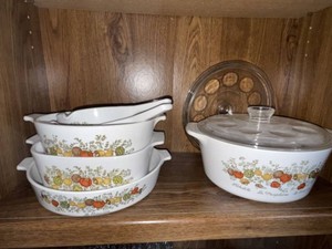 Corning Ware Spice of Life Casserole Bakeware Set with Glass Lids