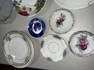 Lot of Assorted Vintage China Plates Saucers Floral Transferware