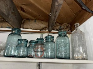 Vintage Ball Ideal & Amazon Swift Seal Jar Group w Glass Salt Bottle