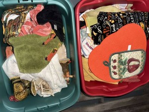 Lot of Assorted Kitchen Linens & Home Decor Ceramic Turkey