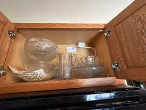 Assorted Vintage Clear Pressed Glass Bowls & Pitcher Serving Set